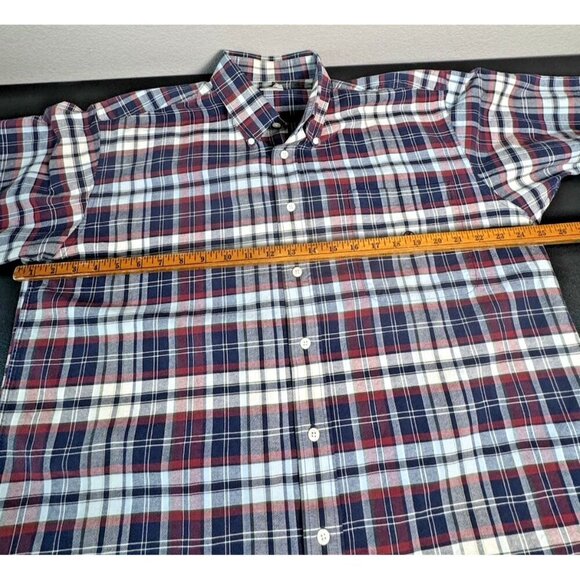 Cinch Plaid Short Sleeve Button Down Western Men's Large Cowboy Rodeo Blue Red - Picture 6 of 8